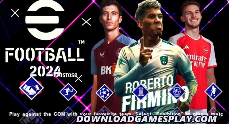 ISO OFICIAL EFOOTBALL PES 2024 PPSSPP DOWNLOAD/DESCARGA CÂMERA PS4/PS5 e TRANSFERÊNCIA ATUALIZADOS + KITS 23/24